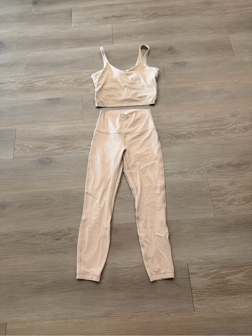 lululemon athletica Nude High-Waist Leggings with Crop Tank